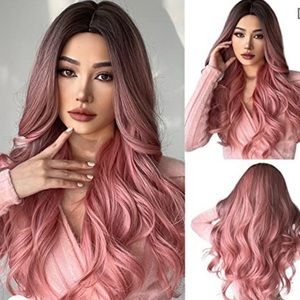 💓 24” inch pink ombre wig